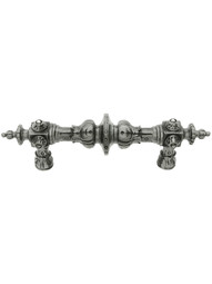 Portobello Jeweled Pull - 4 inch Center to Center in Antique Pewter.
